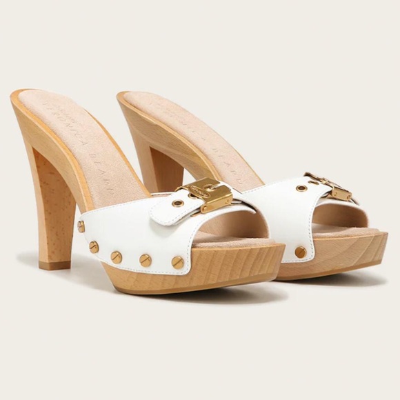 ❤️SOLD❤️ New! VERONICA BEARD x DR. SCHOLL'S Lolli Leather Platform Clogs Sandals - Picture 3 of 16